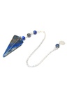 Pendule Hexagonal en Lapis-Lazuli et charm Fleur de vie 1