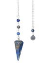 Pendule Hexagonal en Lapis-Lazuli et charm Fleur de vie 2