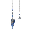 Pendule Hexagonal en Lapis-Lazuli et charm Fleur de vie 5