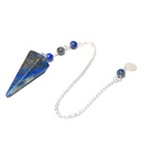 Pendule Hexagonal en Lapis-Lazuli et charm Fleur de vie 6
