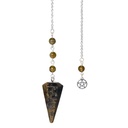 Pendule Hexagonal en Labradorite et charm Pentacle 5