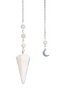 Pendule Hexagonal en Pierre de lune et charm Lune 2
