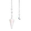 Pendule Hexagonal en Pierre de lune et charm Lune 5