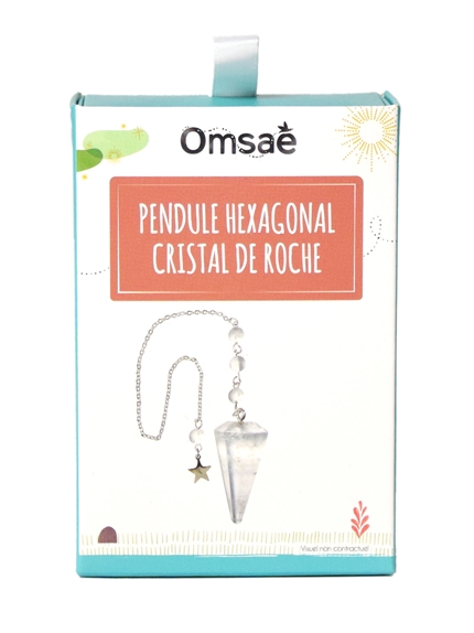 Pendule Hexagonal en Cristal de roche et charm Etoile 3