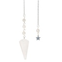 Pendule Hexagonal en Cristal de roche et charm Etoile 5