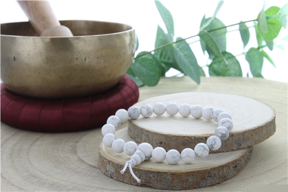 Bracelet Mala en Howlite Blanche