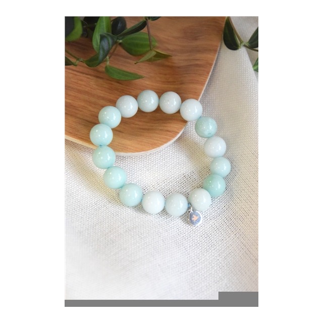 Bracelet Amazonite Perles rondes 12 mm