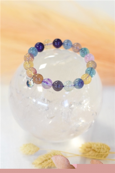 Bracelet Fluorite Perles rondes 10 mm