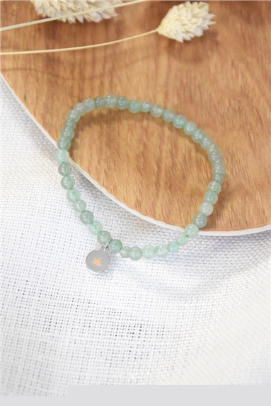 Bracelet Aventurine Verte Perles rondes 4 mm