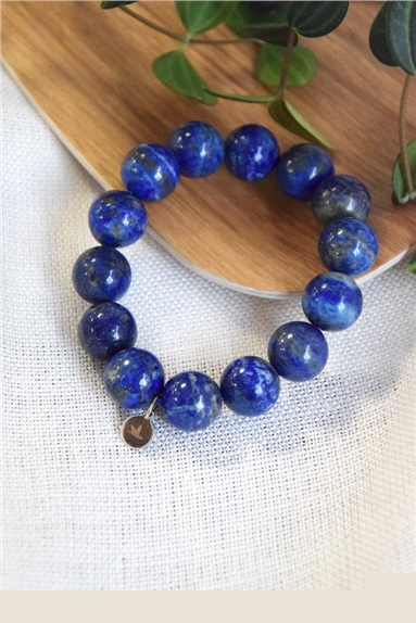 Bracelet Lapis Lazuli Perles rondes 14 mm