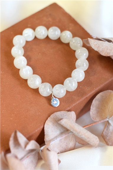 Bracelet Pierre de Lune Perles rondes 12 mm