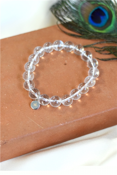 Bracelet Cristal de Roche Perles rondes 10 mm