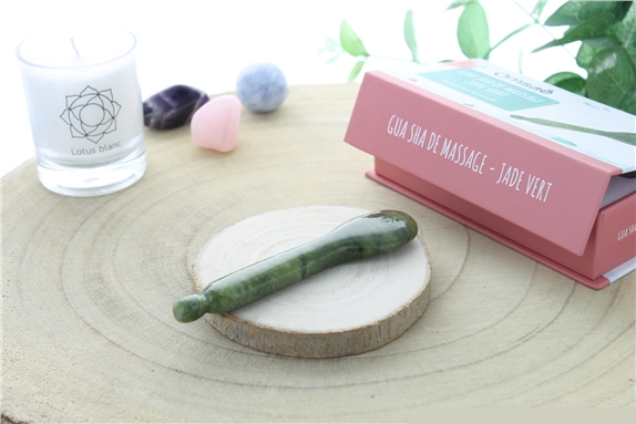 Gua Sha Cuillère en Jade Vert
