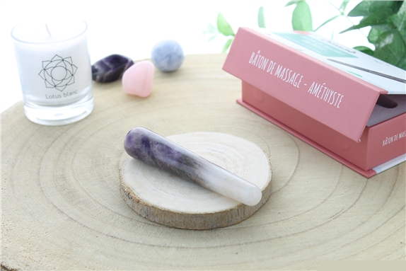 Bâton de Massage Arrondi en Améthyste