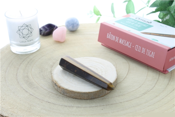 Bâton de Massage Facetté en Oeil de Tigre