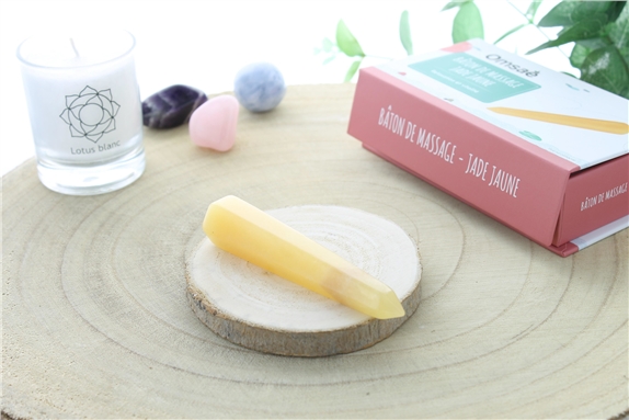 Bâton de Massage Facetté en Jade Jaune