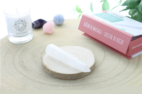 Bâton de Massage Facetté en Cristal de Roche