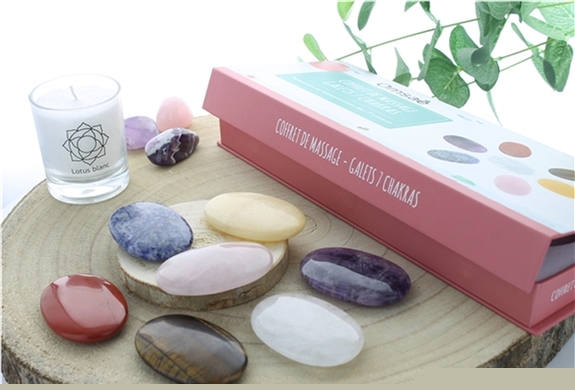 Coffret Massage Galets 7 Chakras