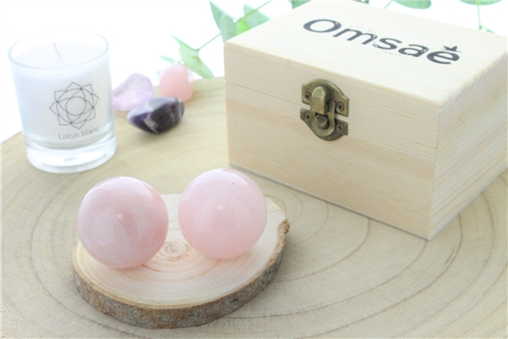 Boules de Relaxation Chinoises en Quartz Rose