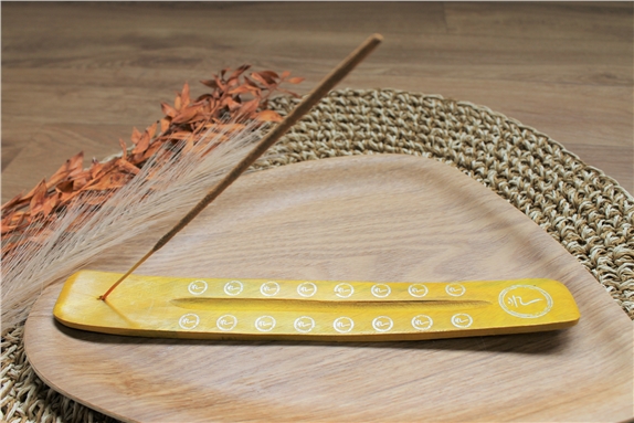 Porte-encens Bâton Chakra du Plexus Solaire en Bois de manguier