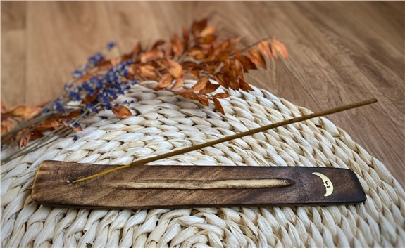 Porte-encens Bâton en Bois de manguier Motif Lune