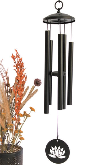 Carillon à vent Noir Lotus 77 cm