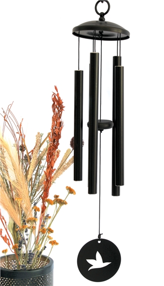 [3660341698198] Carillon à vent Noir Oiseau 77 cm