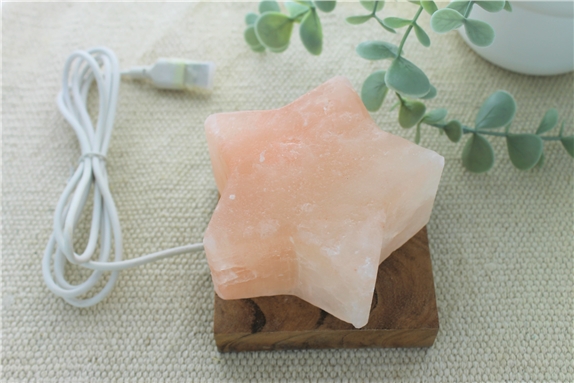 Lampe en Cristal de Sel LED Étoile