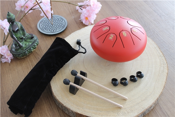 Mini Tongue Drum Rouge Diamètre 15 cm