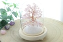 Arbre du Bonheur sous cloche Quartz Rose