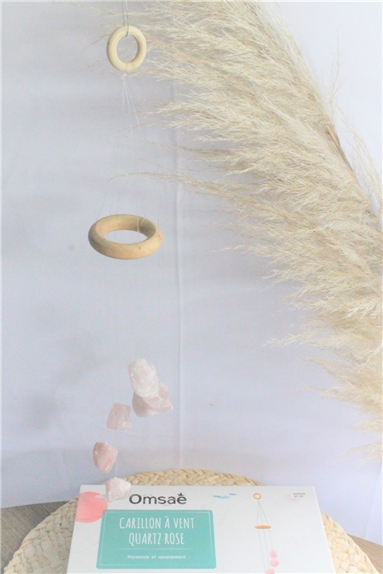 [3660341699027] Carillon à vent Pierre brute Quartz Rose