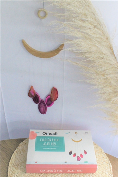 Carillon à vent Tranches d'Agate Rose