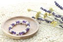 Bracelet Améthyste Perles rondes 8 mm et Perles bois 1 cm