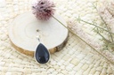 Pendentif Obsidienne Noire Argent 925 Forme goutte Grand modèle