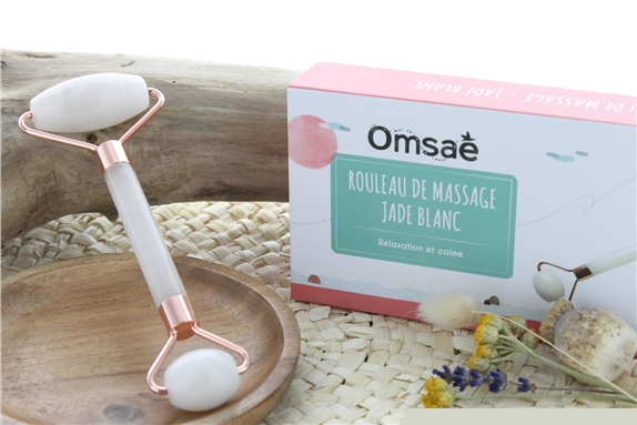 Rouleau de Massage en Jade Blanc