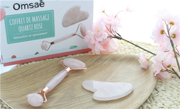 Coffret Massage Quartz Rose pour le Visage