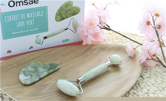 Coffret Massage Jade Vert pour le Visage