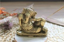 Statuette Ganesh allongé en Laiton doré mat 8 cm
