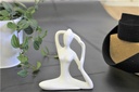 Statuette en Porcelaine Posture de la Sirène Blanc brillant 10 cm