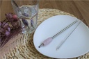 Paille en métal Quartz Rose