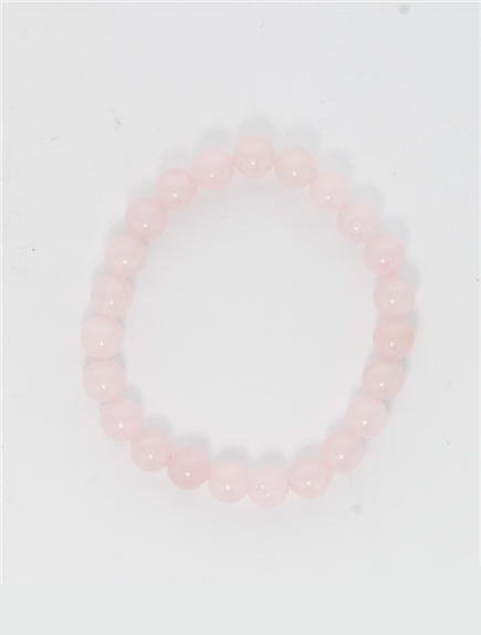 Bracelet Quartz Rose Perles rondes 8 mm