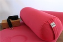 Bolster de yoga rose en sarrasin