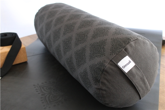 Bolster de yoga noir en kapok