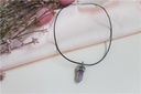 Collier Améthyste Pointe Cordon noir