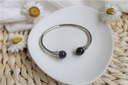 Bracelet cuivre avec Aimants Jonc Métal argenté Perles Améthyste