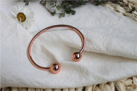 Bracelet cuivre avec Aimants Jonc rond et boules