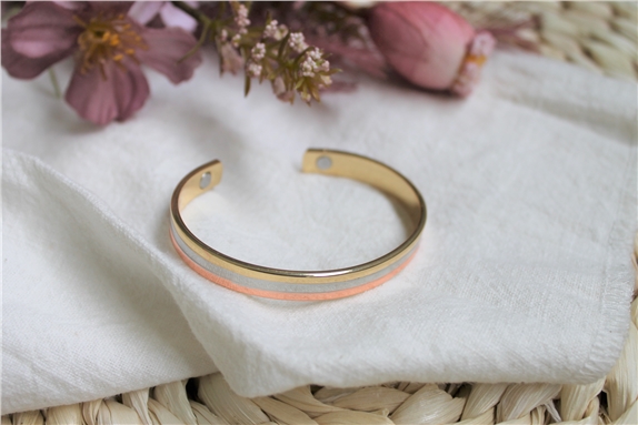 Bracelet cuivre avec Aimants Jonc Petit modèle 3 métaux