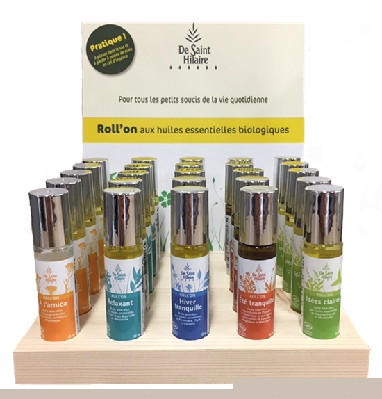 Présentoir 25 Roll-on aux Huiles Essentielles Bio