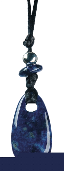 Collier Sodalite Perle métallique Cordon noir