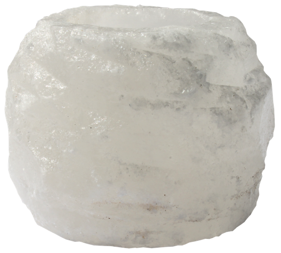 Bougeoir cristal de sel blanc - roc 400 gr